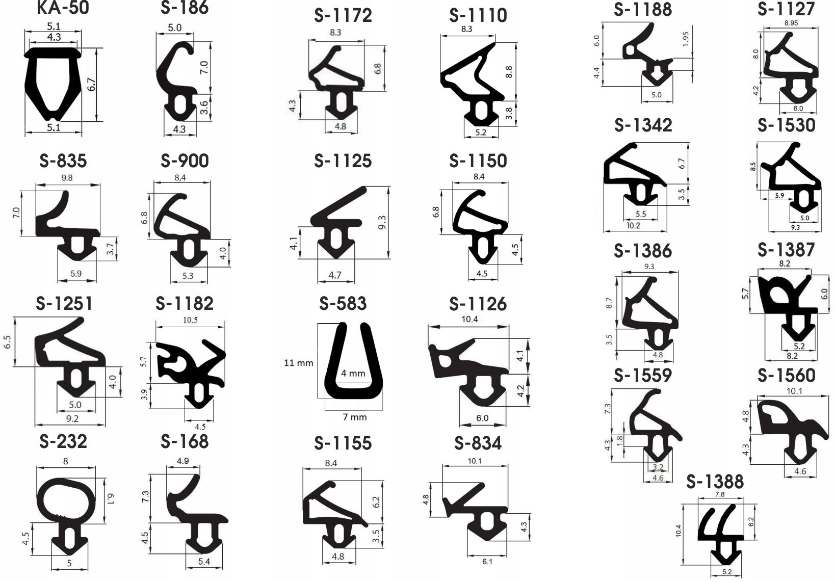 SUPER WZORNIK PRÓBNIK USZCZELEK CZARNYCH SZARYCH BRĄZOWYCH DO OKIEN PCV