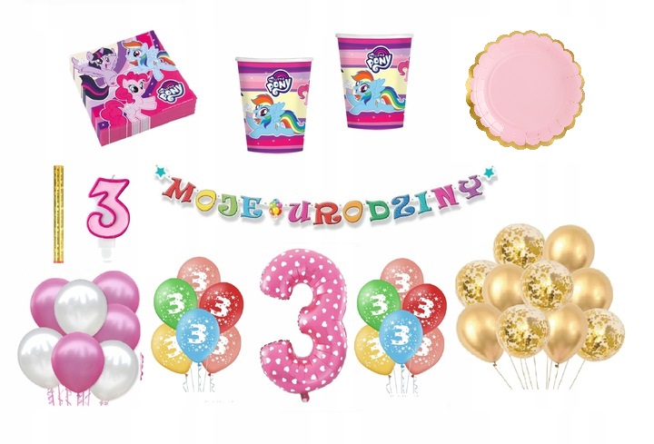 

Zestaw My Little Pony 3 Urodziny Balony