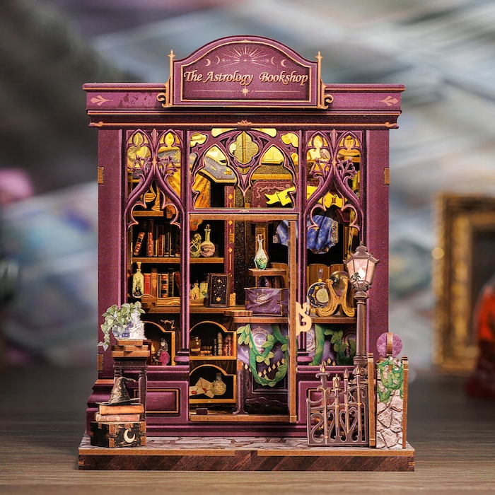 Miniaturní Domek Diy astrologické knihkupectví 155ks osvětlení L