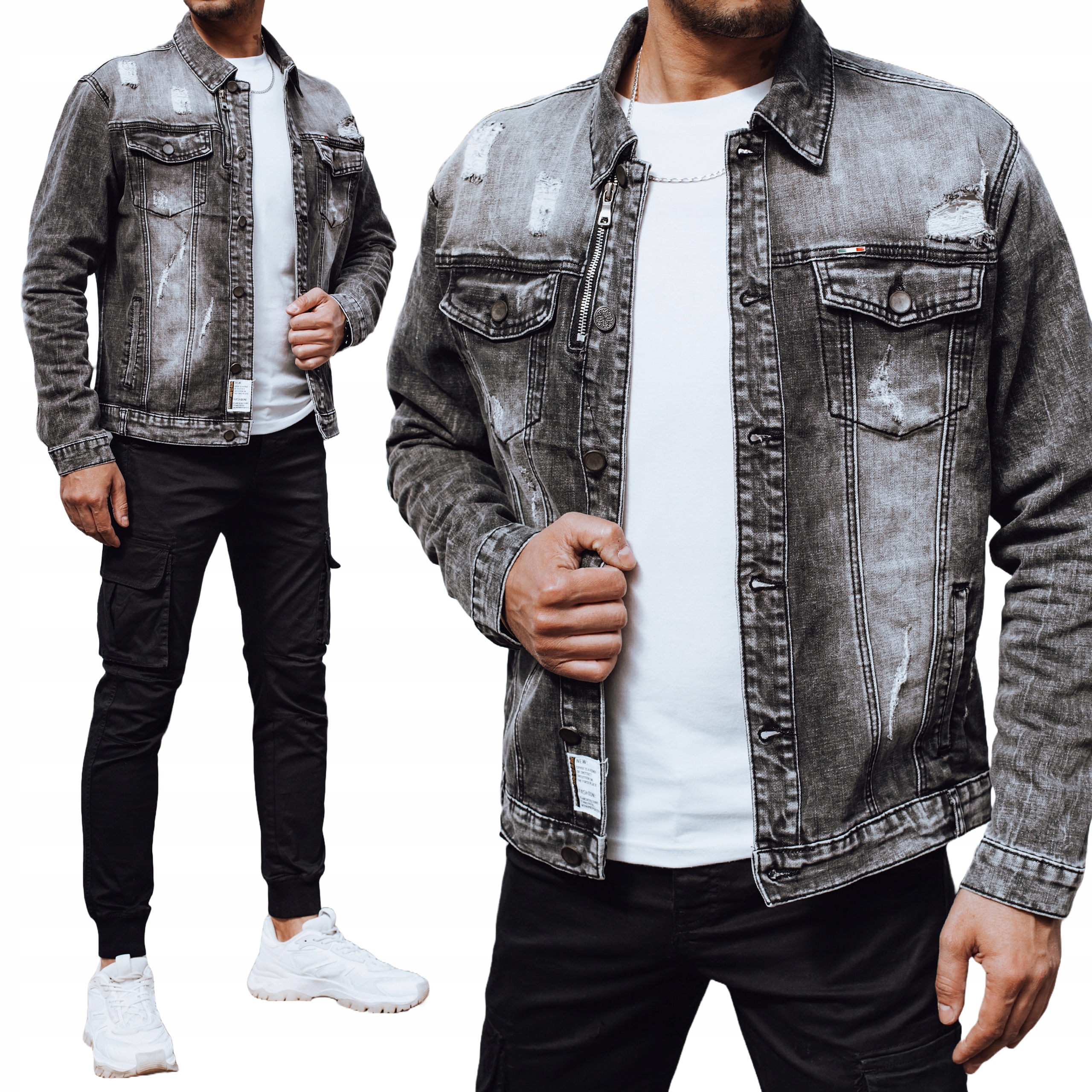 Kurtka Męska Katana Jeansowa Czarna TX4696 M