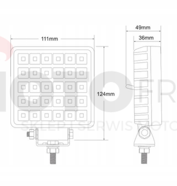 Lampa Robocza 30LED FLOOD Włącznik 12-24V 3800lm Producent części Kamar