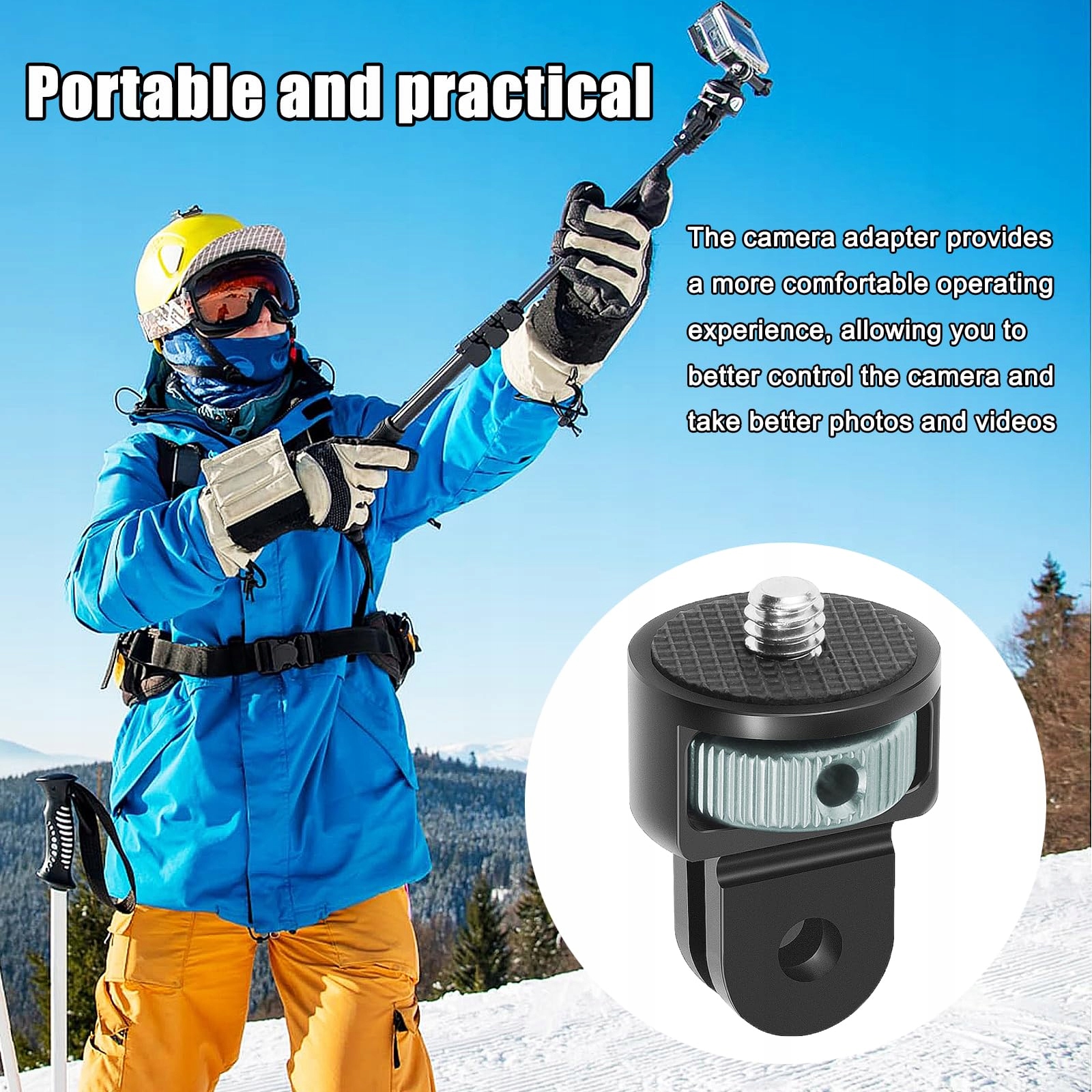 BEGPOEE Adapter Stojak 360° 2 Sztuki Do Kamer GoPro Sjcam Action — miniatura 6