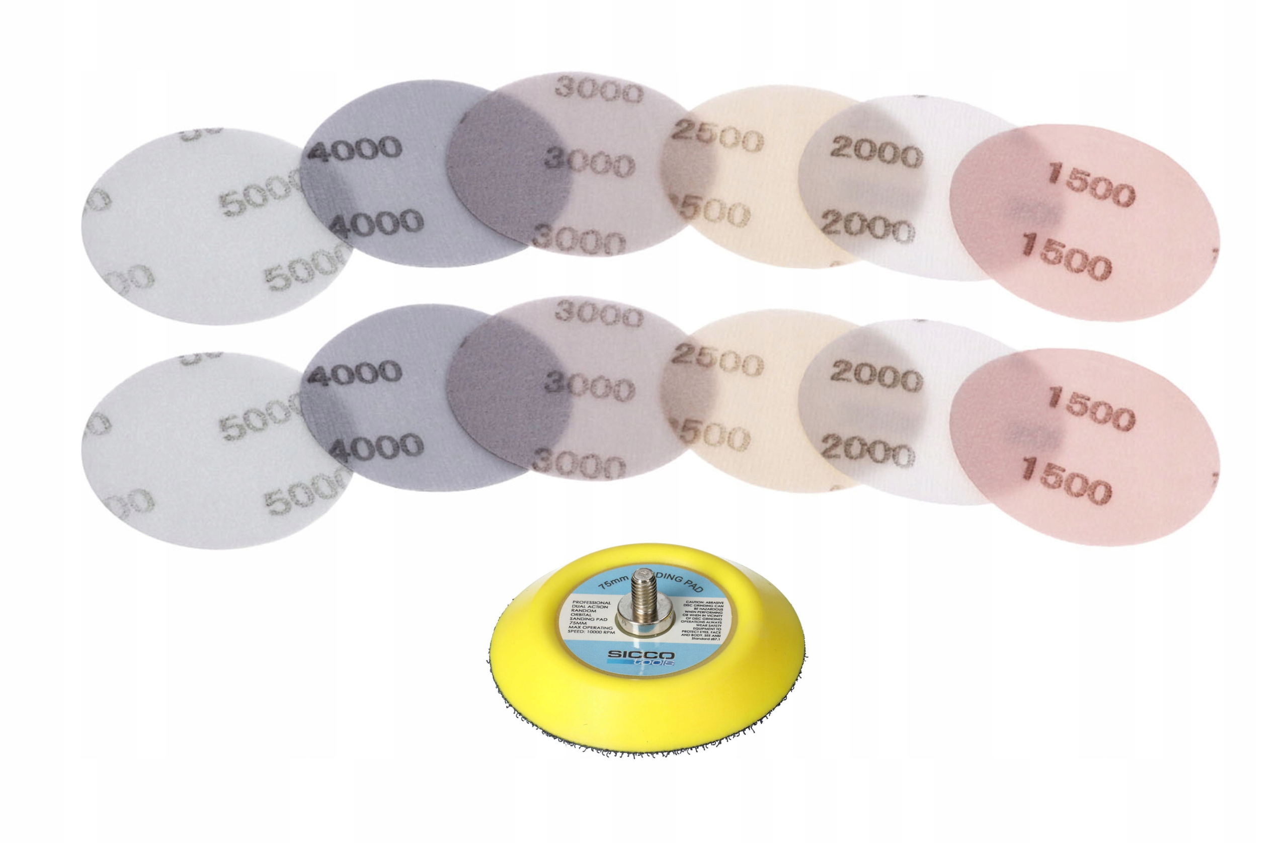 

Zestaw Papier Wodny Krążki 75mm P1500 P5000 Dysk