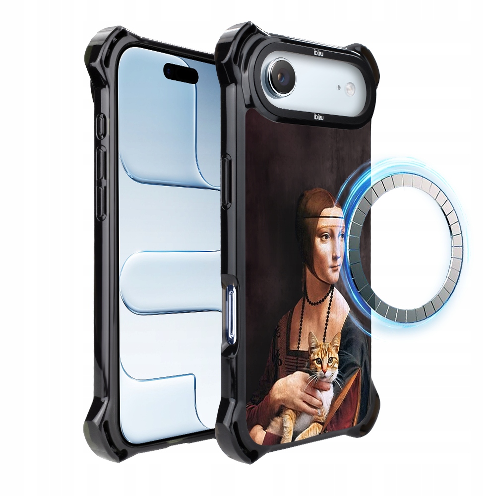 Pouzdro Ibizu DropGuard Ultra pro iPhone Air s MagSafe, dáma s kočkou