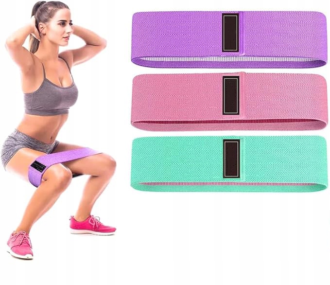 GUMY OPOROWE TAŚMY DO ĆWICZEŃ MATERIAŁOWE MOCNE ZESTAW 3 GUM OPASKI FITNESS Model 3 GUMY TAŚMY OPOROWE DO ĆWICZEŃ ZESTAW MOCNE