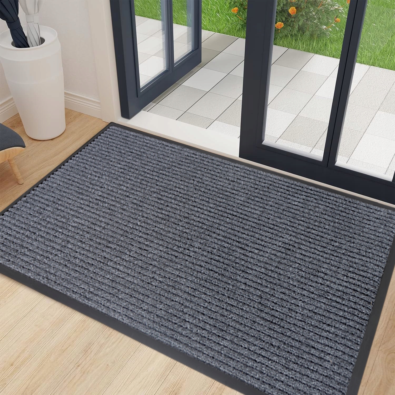 WYCIERACZKA POD DRZWI ZEWNĘTRZNA WEJŚCIOWA 80x120 DUŻA MATA DO BUTÓW SZARA Grubość 7 mm