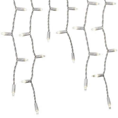 

Lampki Choinkowe 100 Led Sople Kurtyna Biały Zimny