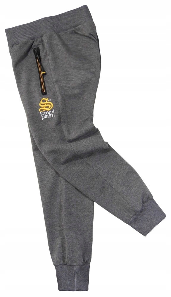 SPODNIE dresowe suwaki 2912 POWER 10A grafit Materiał dominujący bawełna