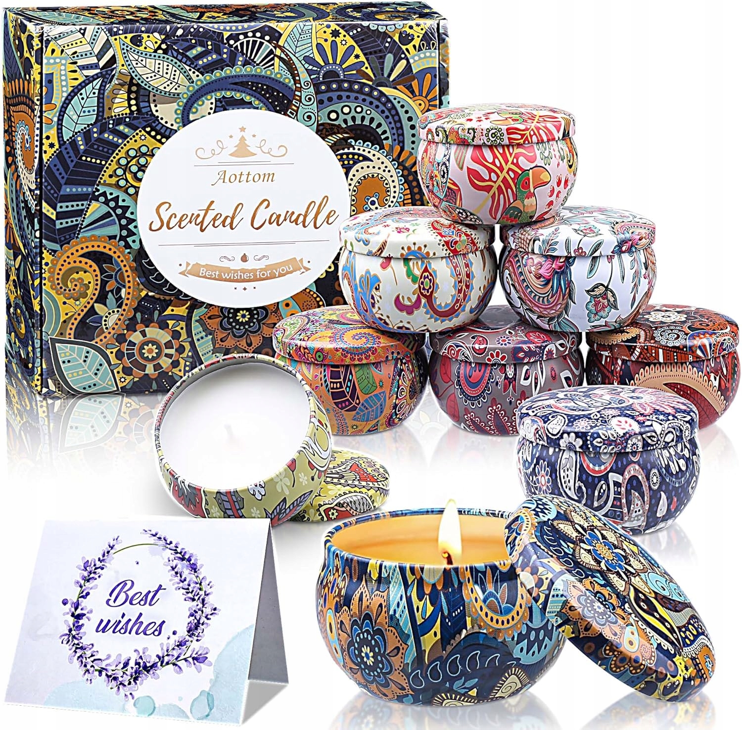 Sada vonných svíček 9 ks Sójová aromaterapie Dárek