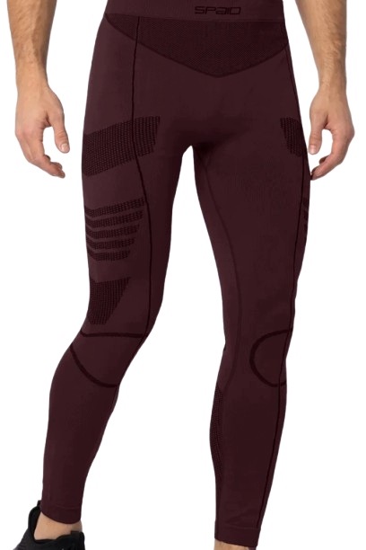 Spaio Legginsy termoaktywne męskie Thermo-evo black plum Dryarn rozmiar M