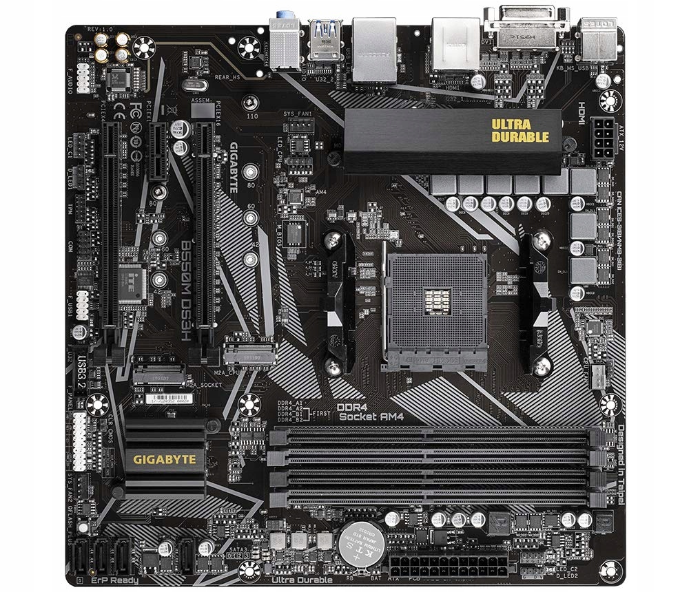 GIGABYTE B550M DS3H Płyta Główna AMD Ryzen DDR4 4733MHz PCIe 4.0 USB 3.2 — miniatura 2