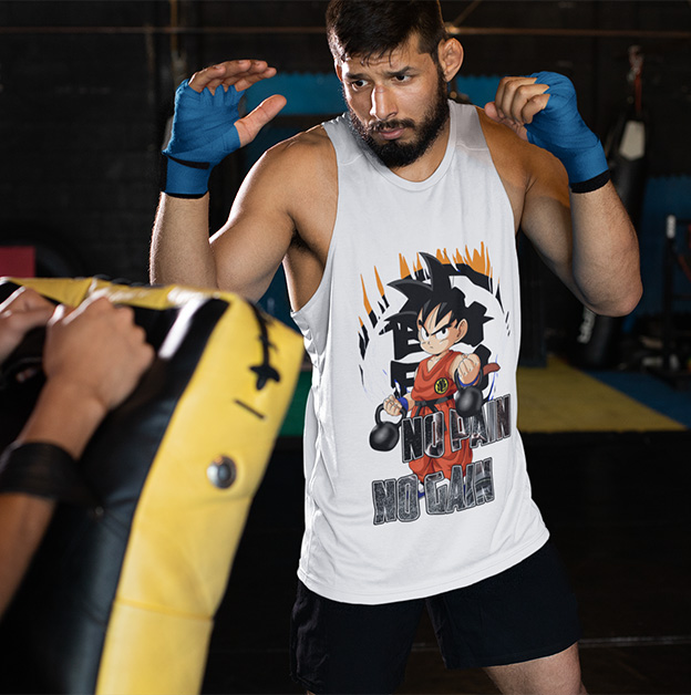 TANK TOP DRAGONBALL DBZ NO PAIN NO GAIN 2 Rozmiar S
