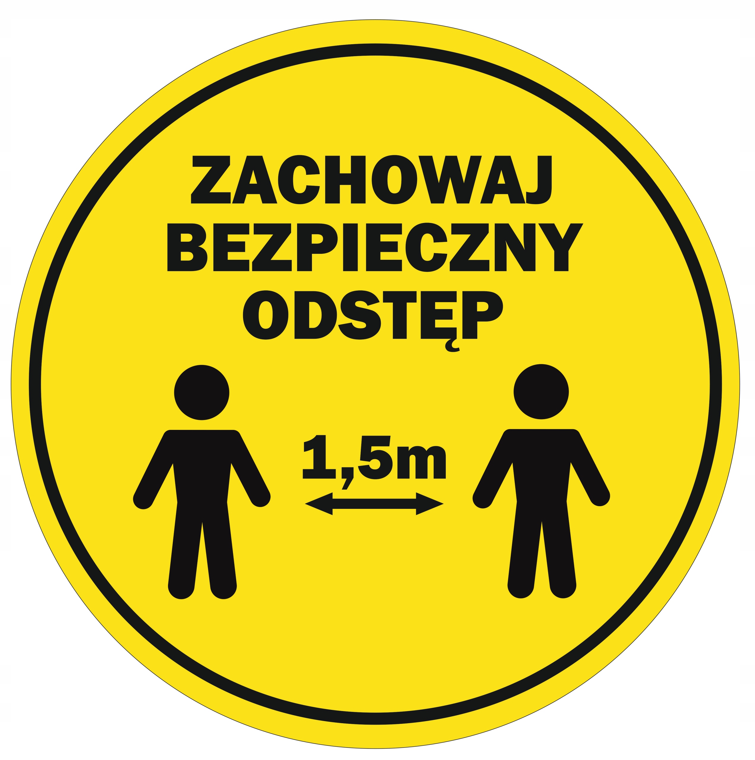 NAKLEJKA NA PODŁOGĘ 40cm ZACHOWAJ ODSTĘP