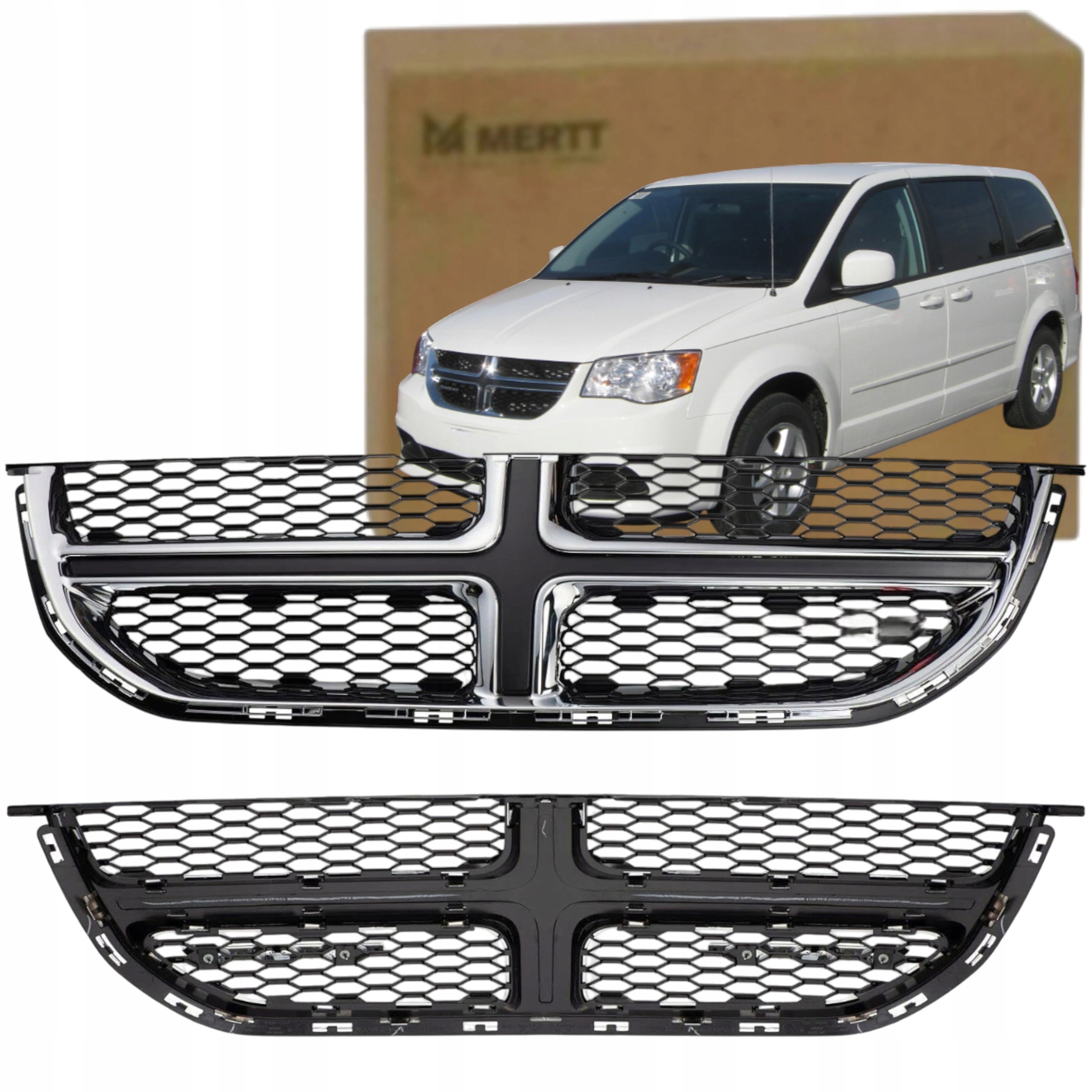 Dodge Grand Caravan 2011-2021 Atrapa Gril Stříbrný Chrom 68088969AA
