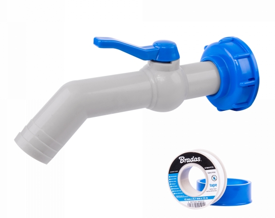 

Kran 1" Pp 45°z adapterem na wąż 32mm z taśmą