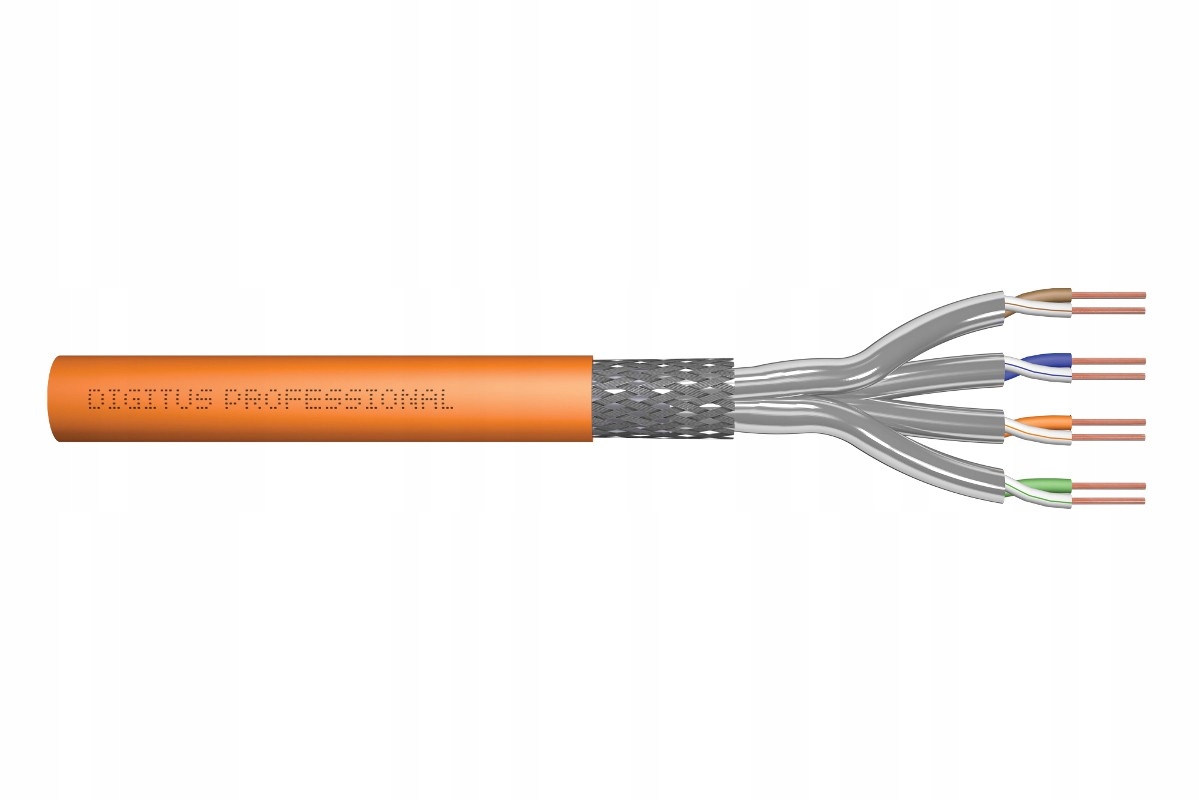 Kabel teleinformatyczny instalacyjny kat.7, S/ftp, Dca, drut, Awg 23/1,,,,