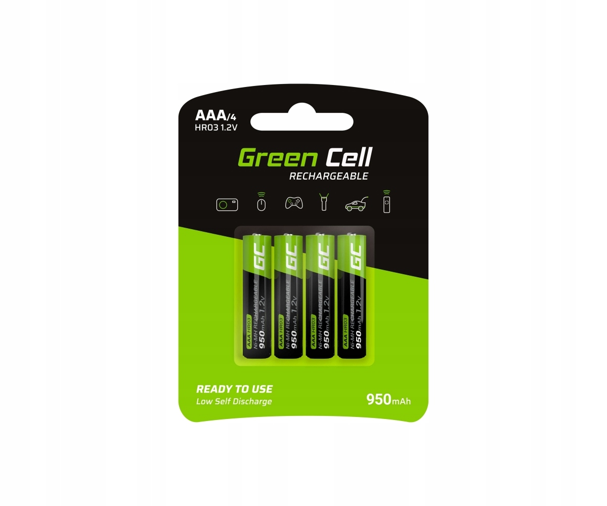 

Akumulatory Green Cell HR03 Ni-MH 4x Aaa 950mAh