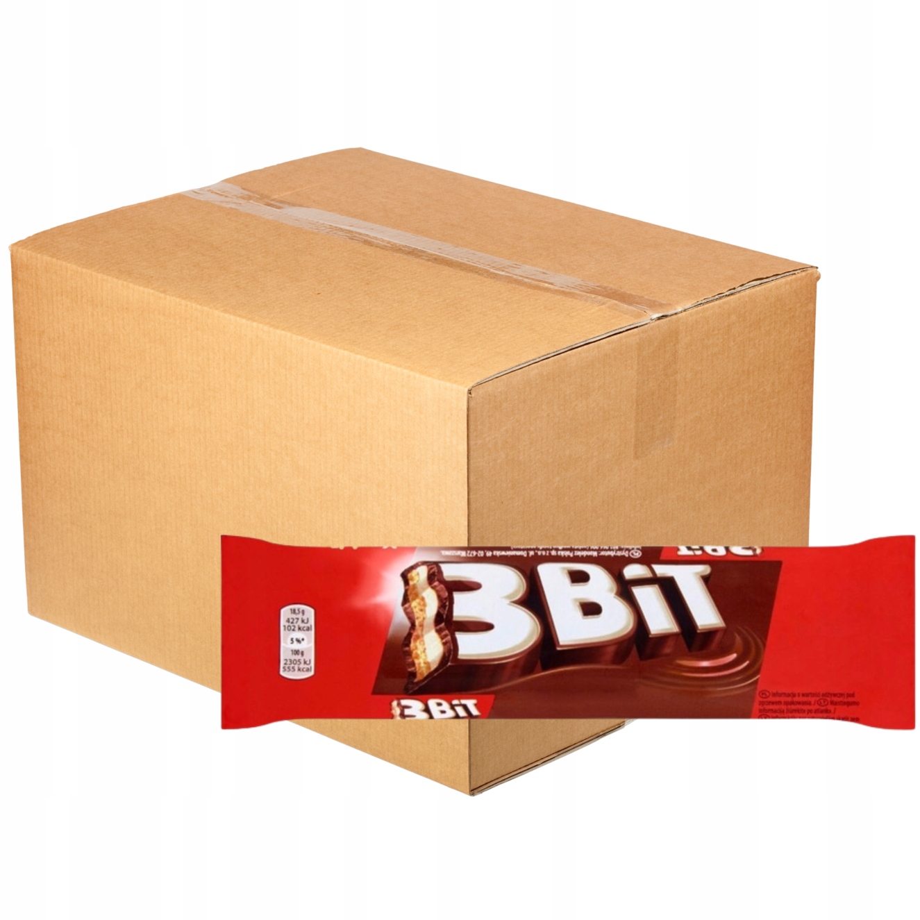 3Bit Baton w czekoladzie z nadzieniem mlecznym i herbatnikiem 46 g x 42 szt