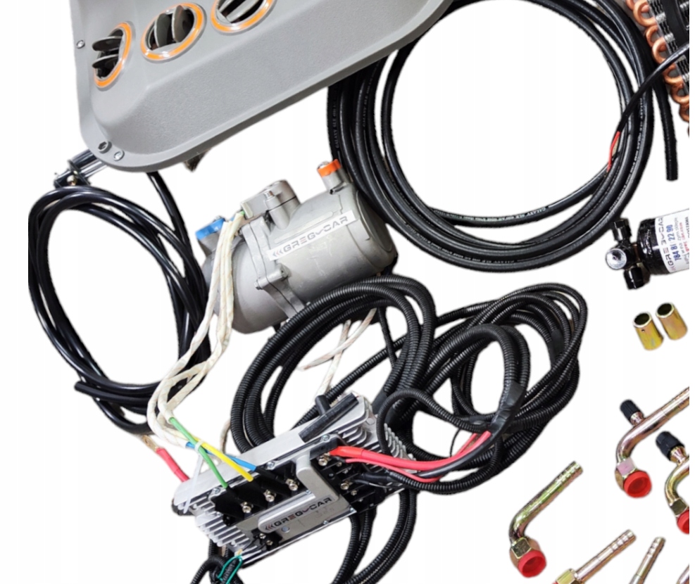 UNIWERSALNY ZESTAW KLIMATYZACJI ELEKTRYK 12V 24V KOMBAJN GAZ R134A - XD/2MM Numer katalogowy części UNIWERSALNY ZESTAW KLIMATYZACJI ELEKTRYK 12V / 24V TRAKTOR CIĄGNIK KOMBAJN KOPARKA GAZ R134A -XD/2MM