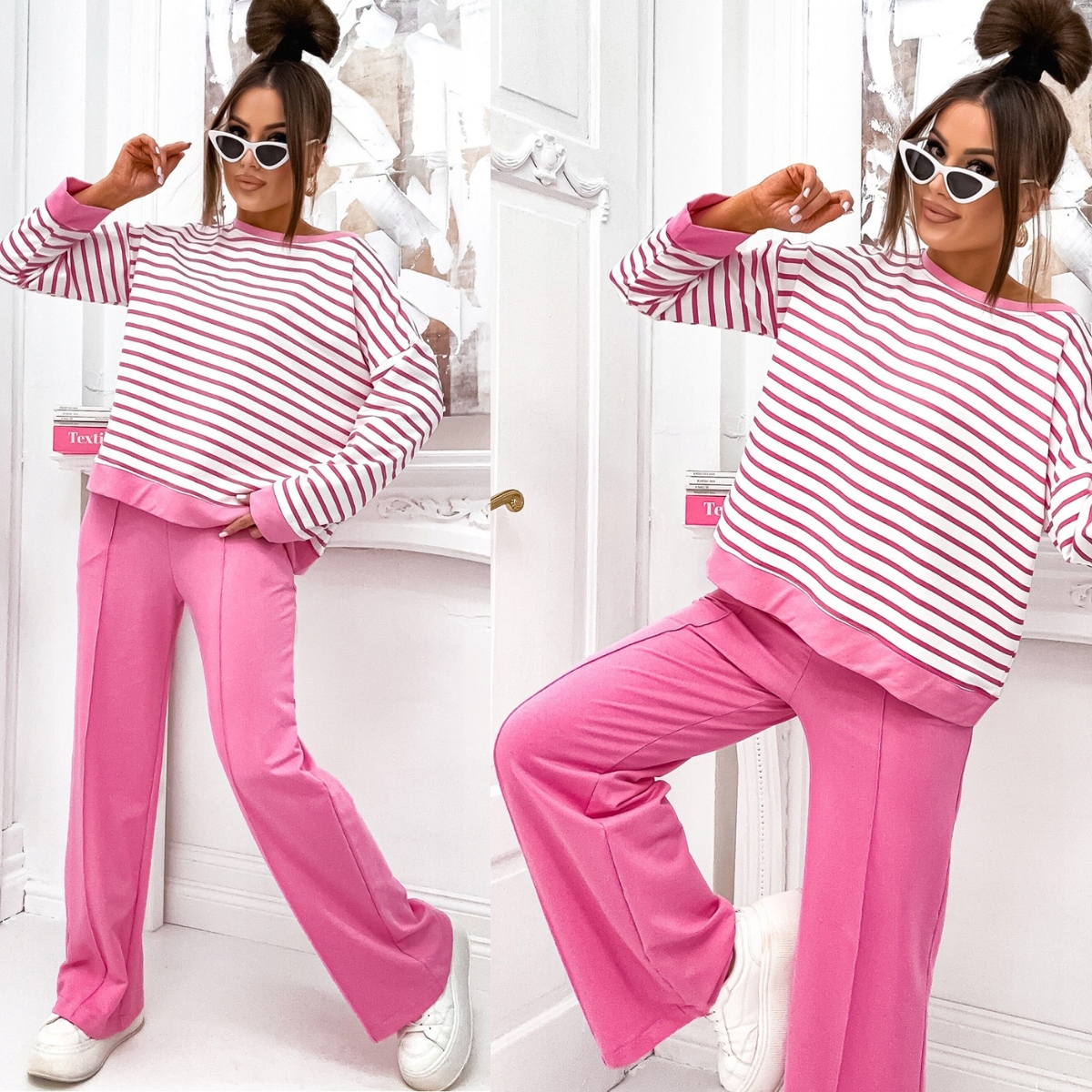 Teplákovka dámský mikina svetr přes hlavu zvonové kalhoty 509 S/m