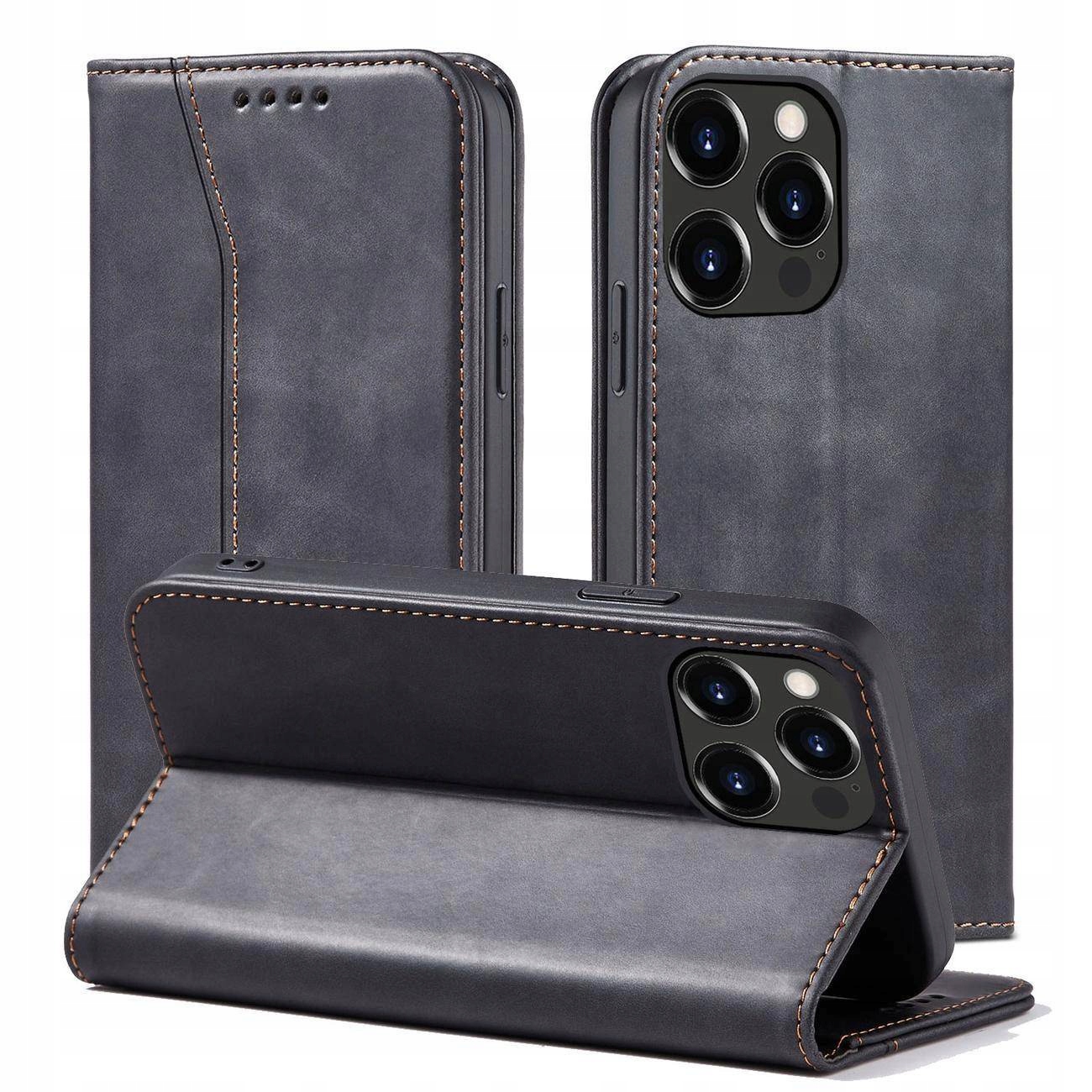Etui Magnet Fancy do iPhone 14 Pro Max pokrowiec z klapką czarne