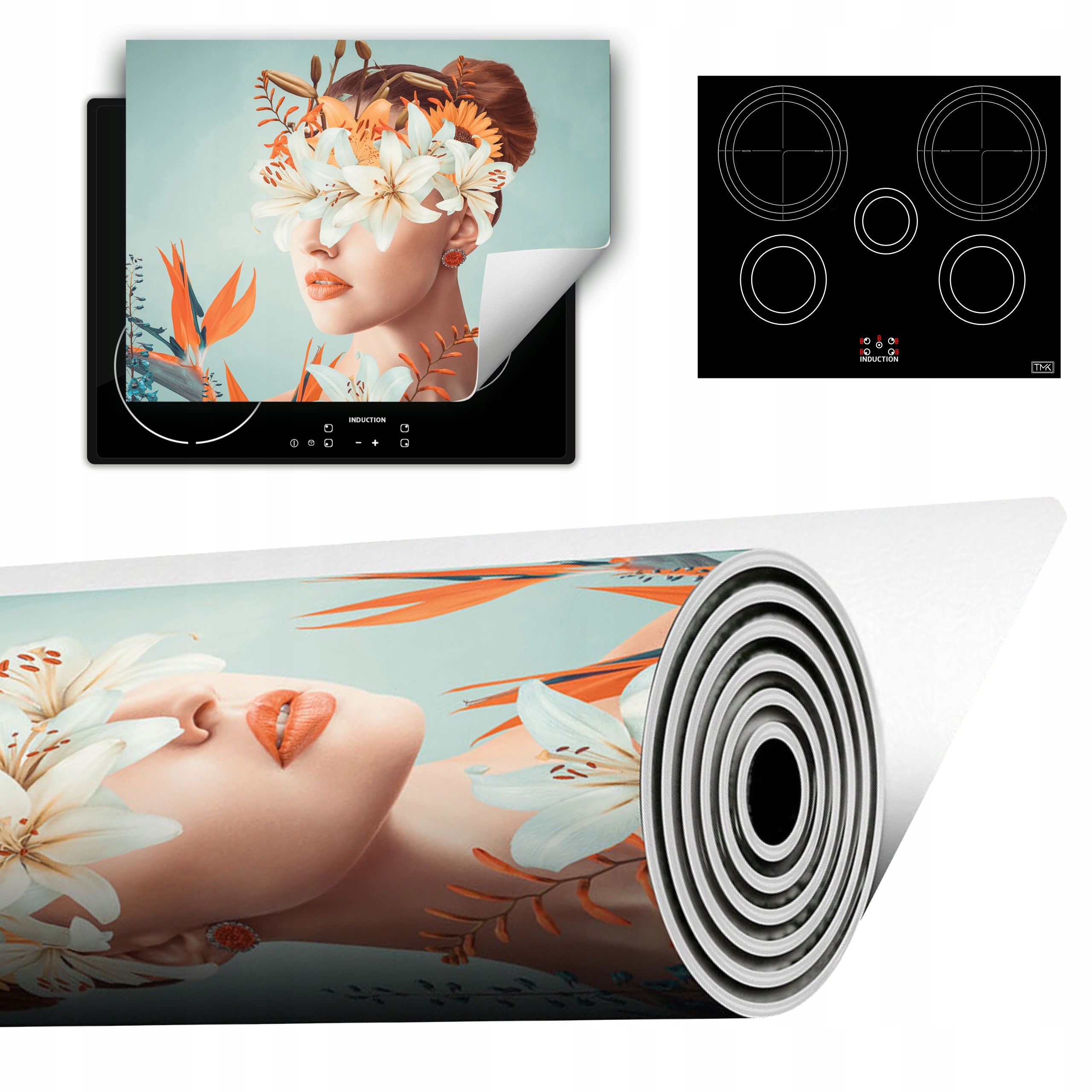 Vinylová Podložka Do Kuchyně Více Místa 70x52 květiny žena