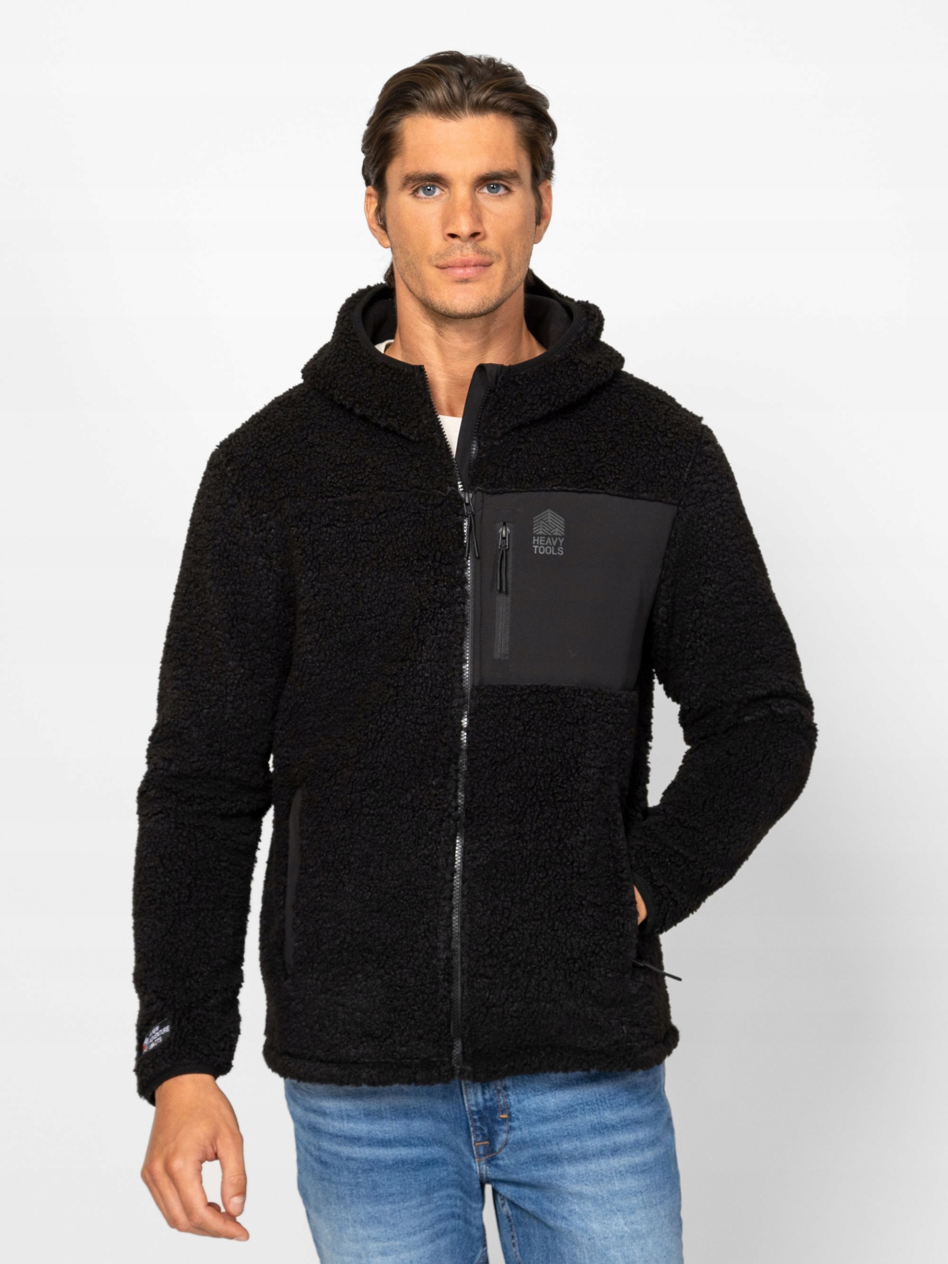 Heavy Tools Pánská Sportovní Mikina S Kapucí Rozepínací Semes Black Černá L