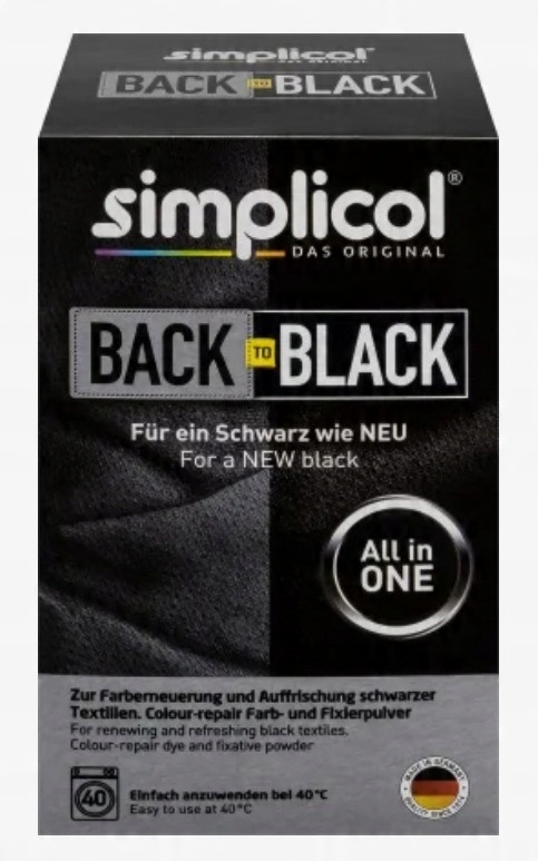 

Simplicol Back To Black Barwnik tkanin czarny 400g