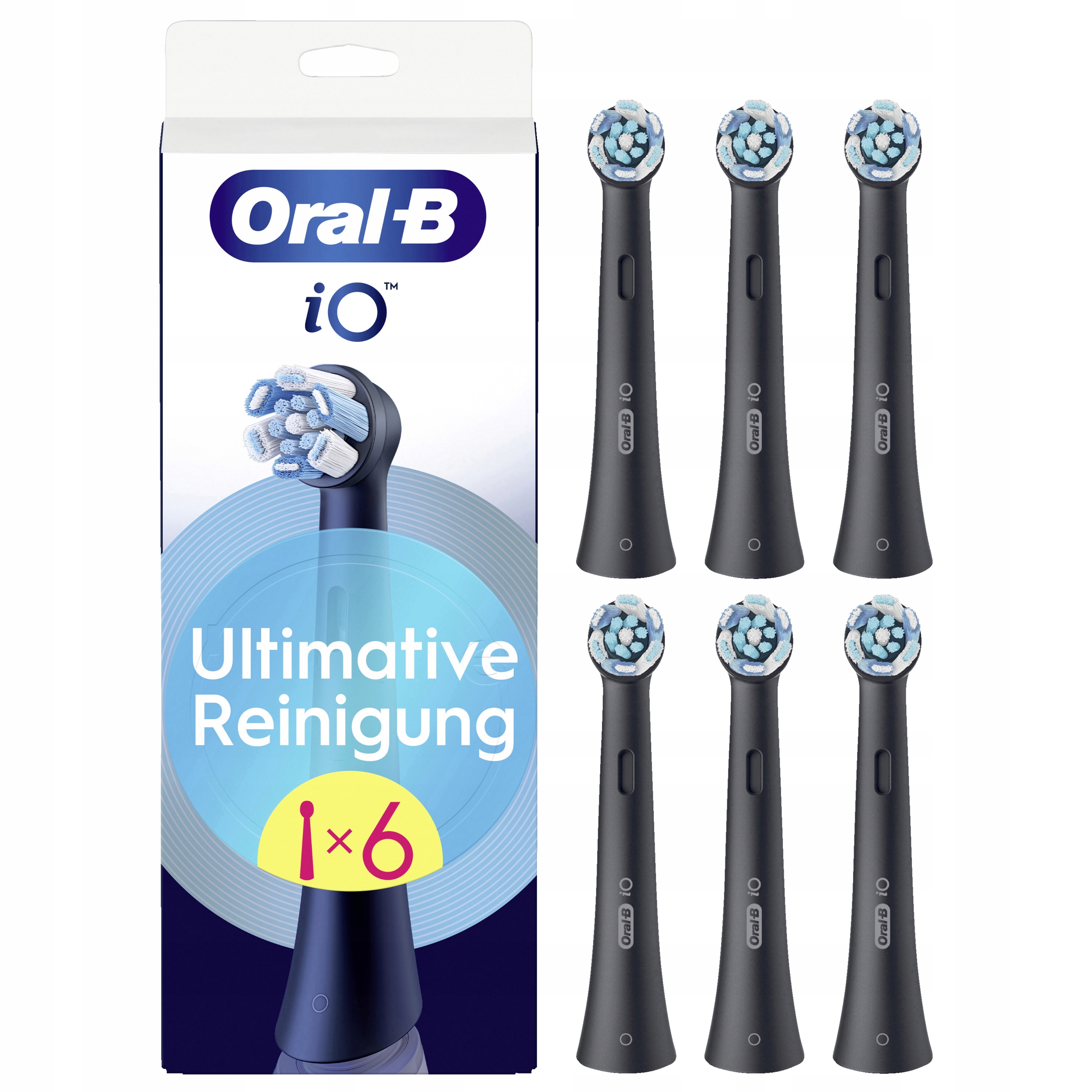 6x Oryginalna Końcówka Oral-b iO Black Ultimate Clean Czarna Do Szczoteczki