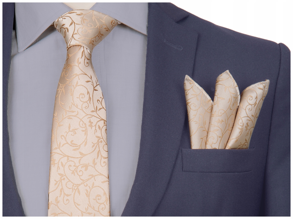 KOMPLET KRAWAT + POSZETKA Wypustka Żakardowy z Mikrofibry Męski GREG k99 Materiał dominujący mikrofibra (mikrofaza)