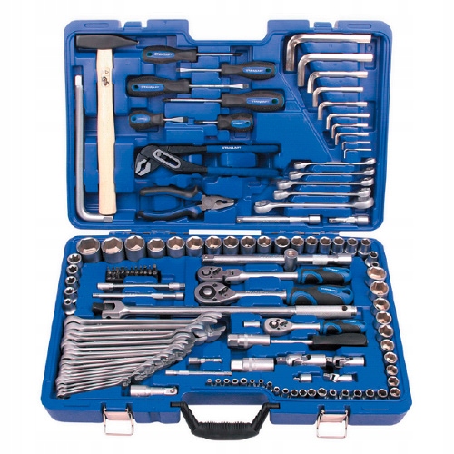 ZESTAW KLUCZY NASADOWYCH 139EL 1/4" 1/2" 3/8" ŚRUBOKRĘTY NASADKI GRZECHOTKA