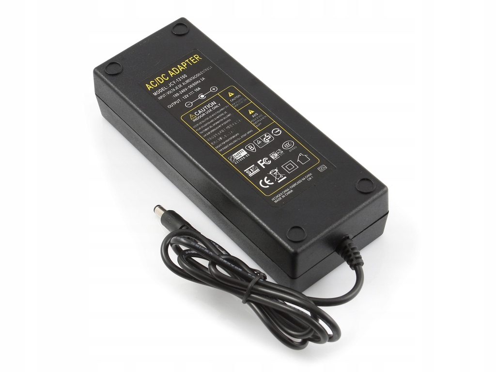 

Zasilacz desktop 12V 120W 10A 2,1/5,5 Led Cctv