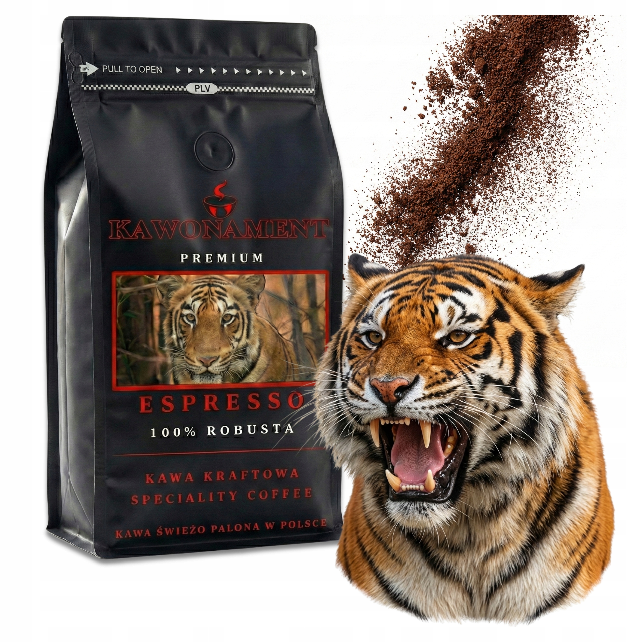 Mletá Káva 1 kg Čerstvě pražená 100% Robusta Crema Kraftová Espresso