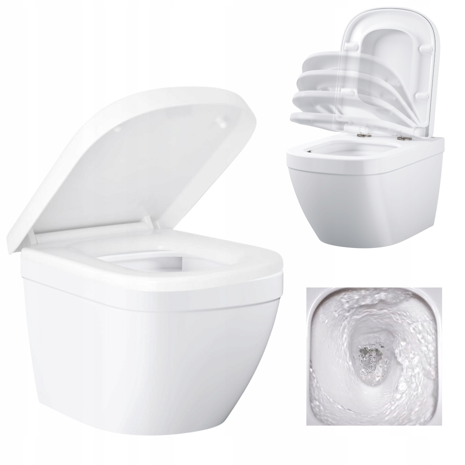 Miska z deską wolnoopadającą Grohe Euro Ceramic Triple Vortex bezrantowa
