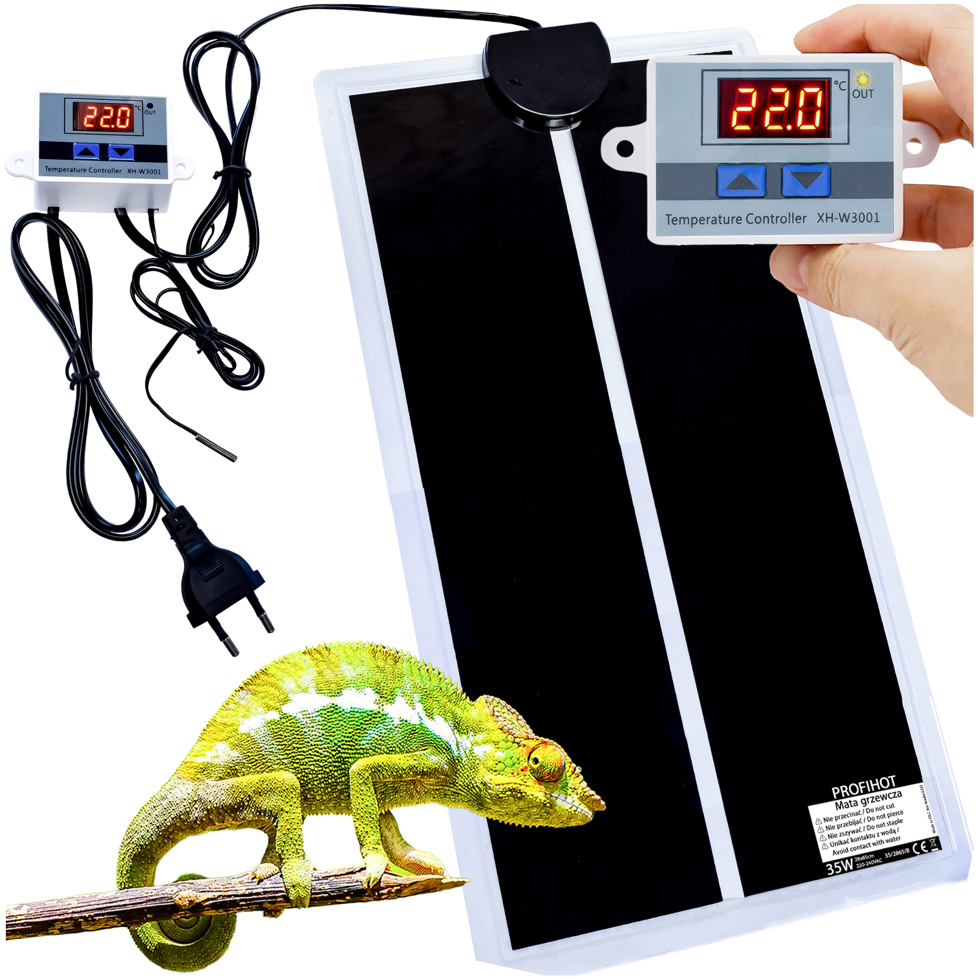 Topný Rohož S Termostatem Terárium Rostlin Sazenice 28x65 cm 35 W