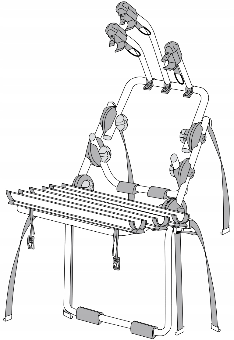 Bagażnik rowerowy na klapę do Ford Tourneo Cou/Cus Liczba rowerów 3