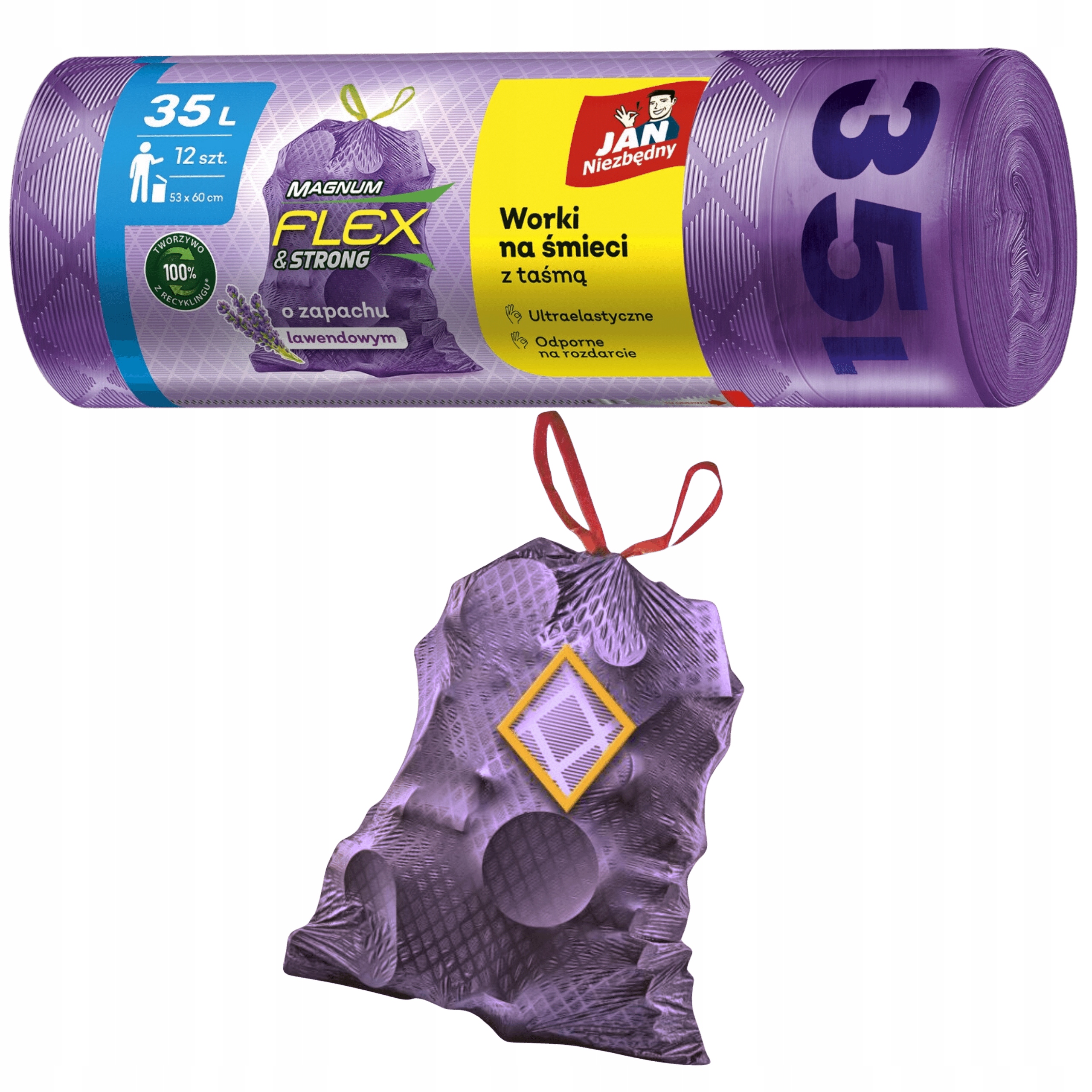 

Worki Na Śmieci 35L/12 Taśma Lawendowe Magnum Jan