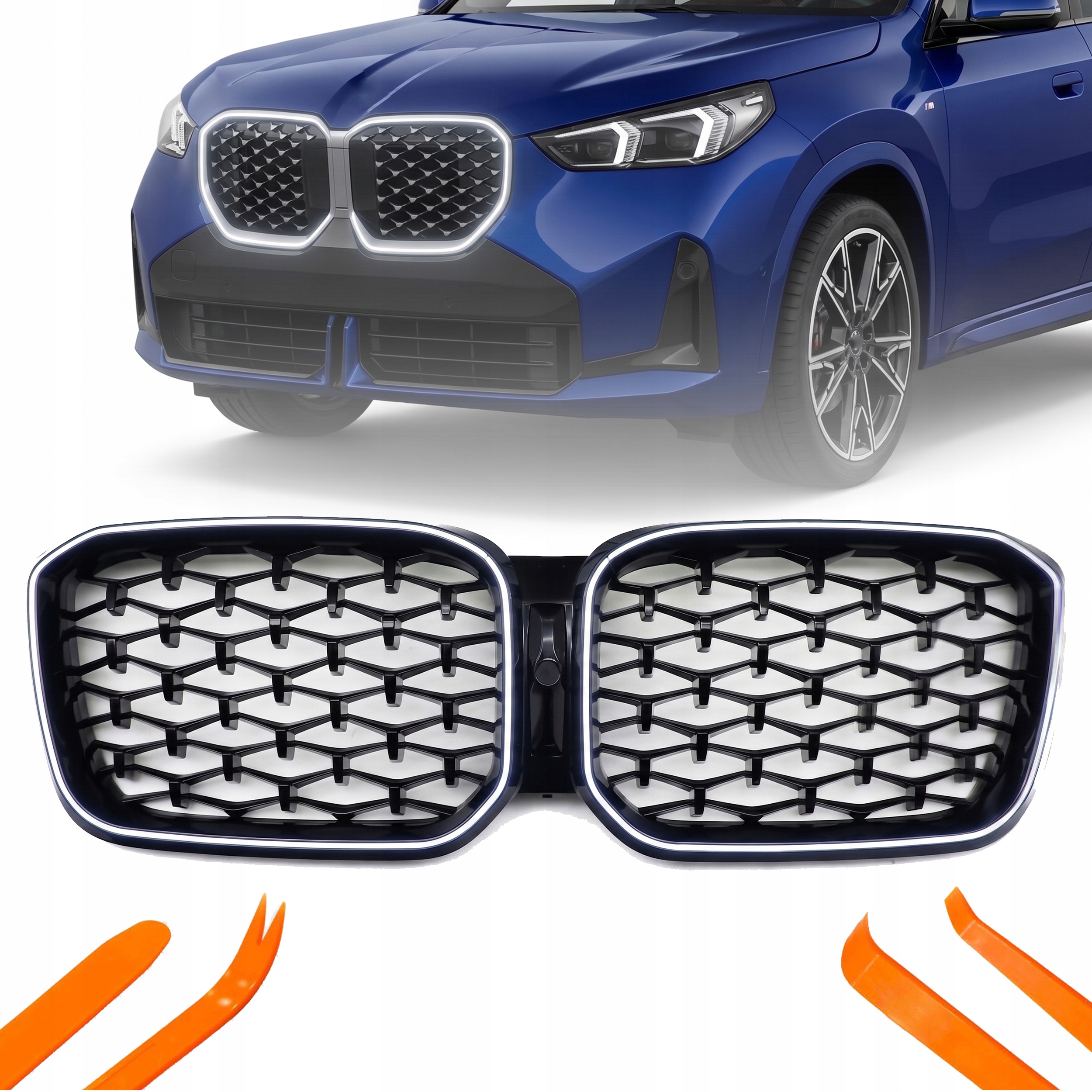 Led Atrapa Gril Ledvinky Bmw X3 G08 22-23 Černý Lesk Diamant Iconic Glow