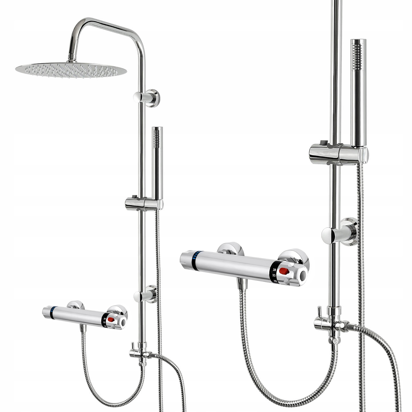 Sprchový Set Sloup S Termostatickou Baterií A Velkou Dešťovou Sprchou 30 CM