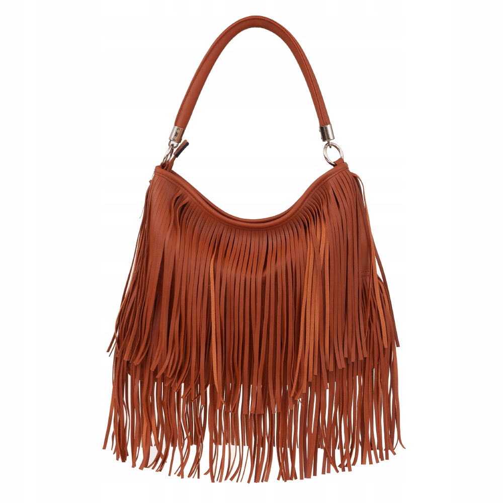 

camel torebka frędzle boho skórzana torba hippie