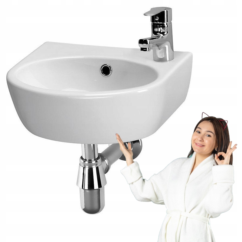 Keramická umyvadlová deska Cersanit Parva 40 cm s otvorem vpravo