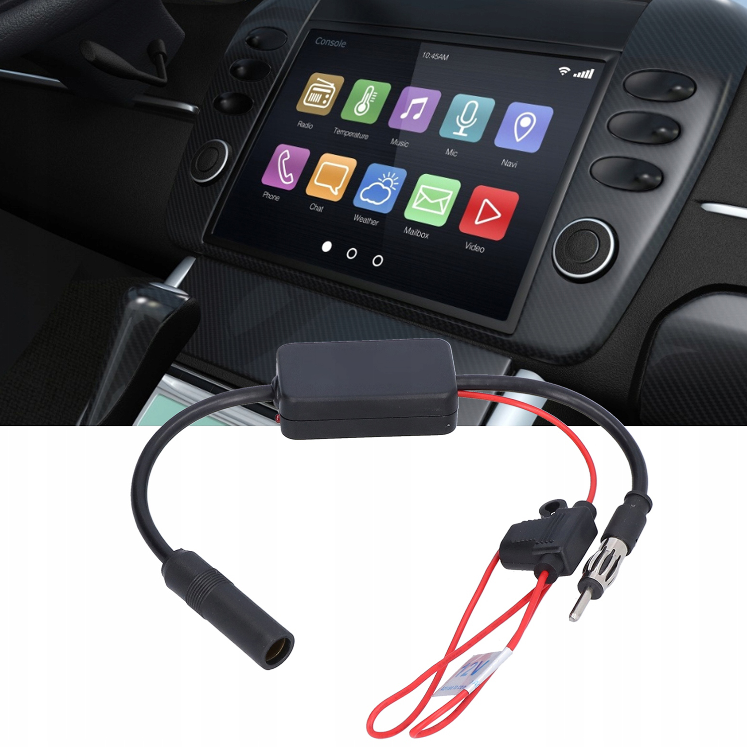 WZMACNIACZ ANTENOWY SYGNAŁU RADIOWEGO AM FM RADIO 12V 25DB 80-108 MHz EAN (GTIN) 0702602917037