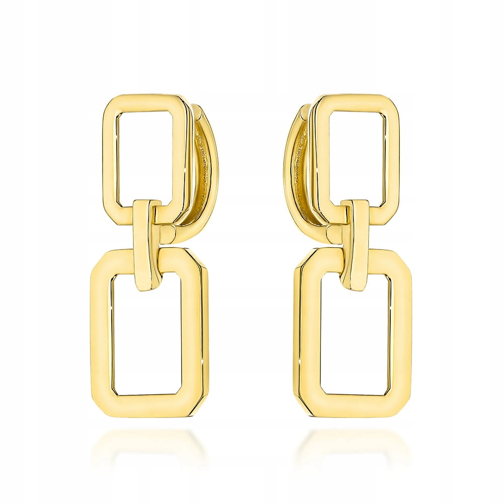 Zlaté Náušnice 585, obdélníčky na kreolské motivu, módní vánoční dárek