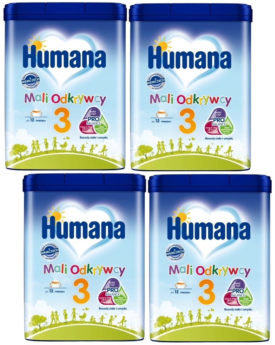HUMANA 3 MLEKO NASTĘPNE PO 12 MIESIĄCU 4x 650G