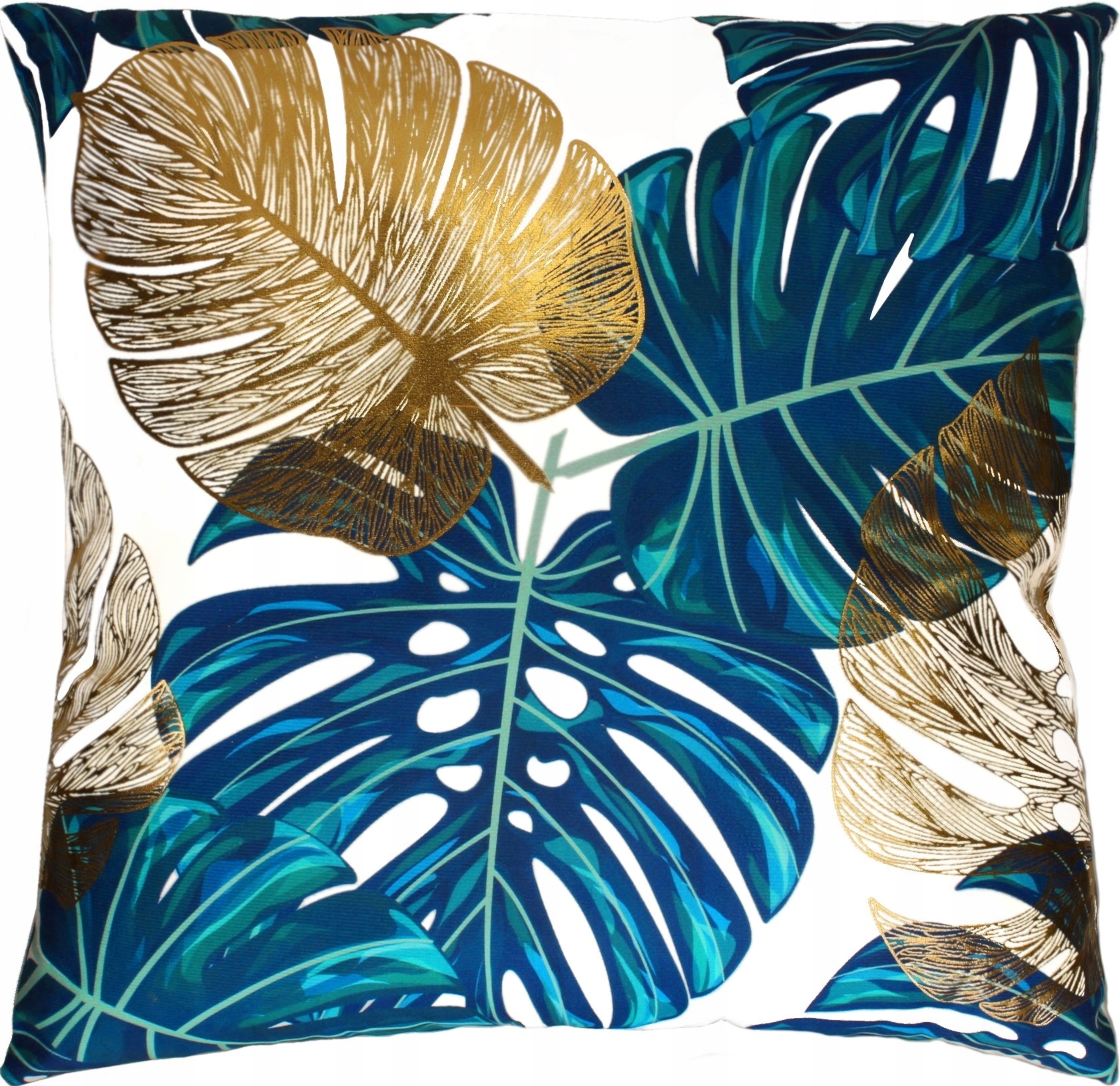 

Poszewka Na Poduszkę Liście Monstera Złota Folia