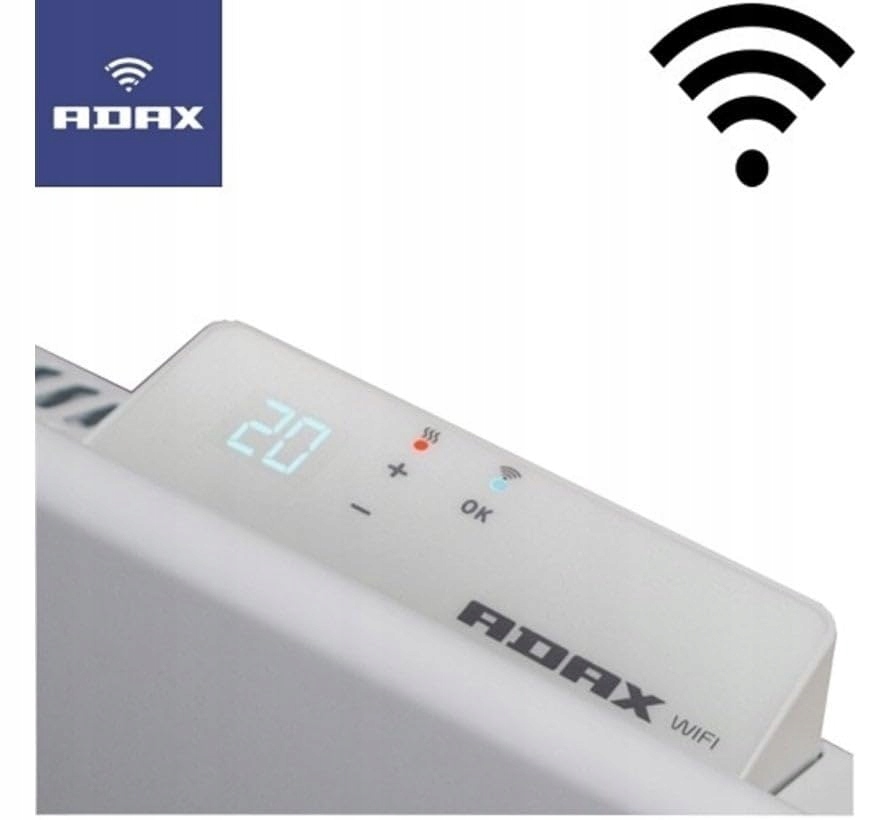 ADAX Neo H Grzejnik Elektryczny Ścienny 1000W Biały WiFi LCD IP24C Wersja 2 — miniatura 4