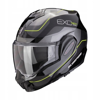 Čeľusťová prilba Evo-Tech Evo Pro Commuta Čierna/Strieborná/Žltá Veľkosť L