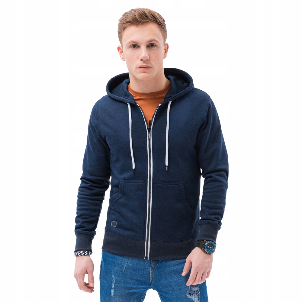 

Bluza męska rozpinana z kapturem B977 granat V L