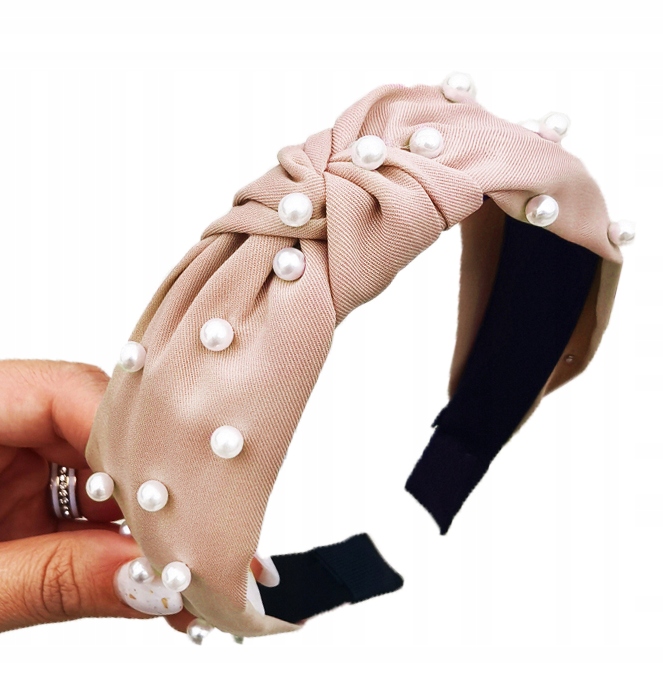 

Opaska do włosów szeroka perełki węzeł supeł