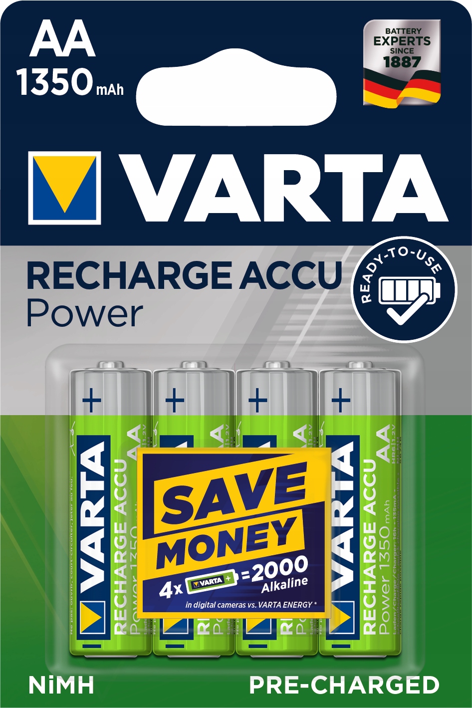 

4 X Akumulatorki Varta Aa 1350 Mah Blister